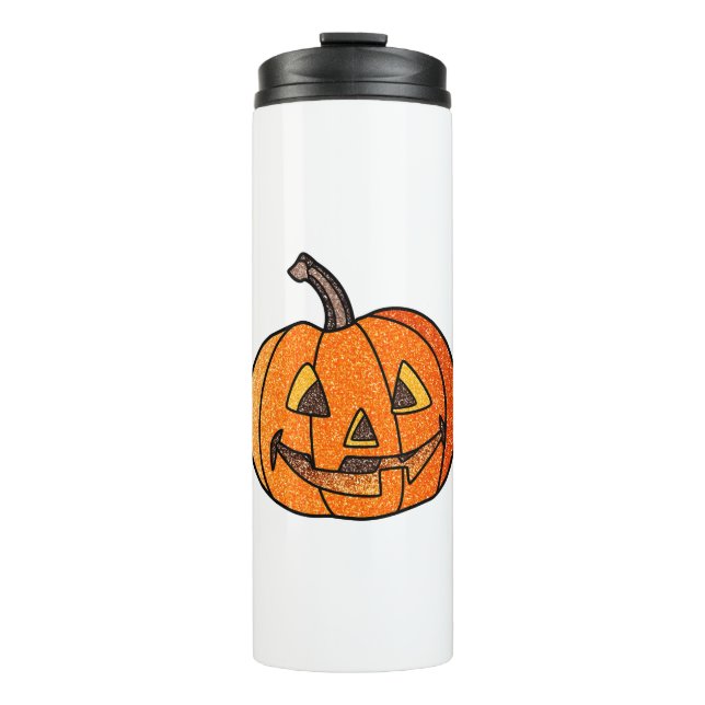 Glitter Jack O'Lantern Thermal Tumbler (Front)