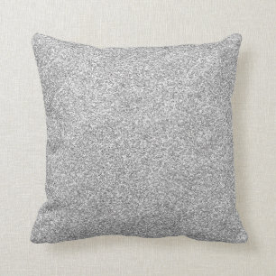 Glitter Jewelled White Silver Sparkle Stylish Faux Cushion