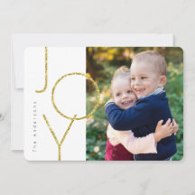 Glitter JOY Photo Holiday Card