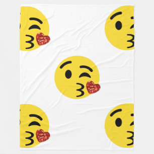 glitter kiss emoji blanket