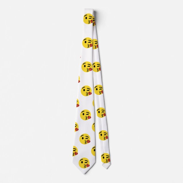 glitter kiss emoji menswear mens necktie  neck tie (Front)