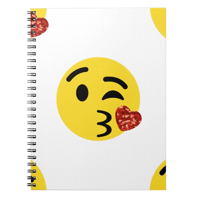 glitter kiss emoji notebook (Front)