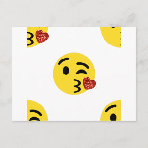 glitter kiss emoji postcard