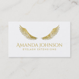 Glitter Lashes Gold Wings Simple White Card