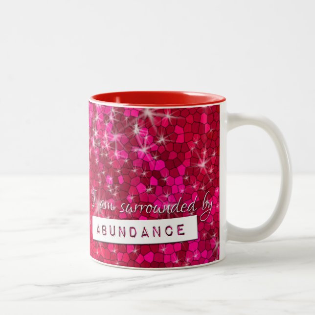 Glitter Law Of Attraction Abundance Inspirational Two-Tone Coffee Mug (Right)
