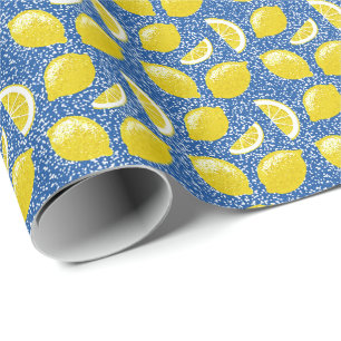 Glitter Lemons Wrapping Paper