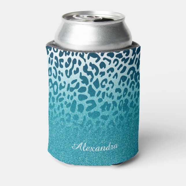 Glitter Leopard Can Cooler (Can Back)