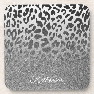 Glitter Leopard Print Coaster