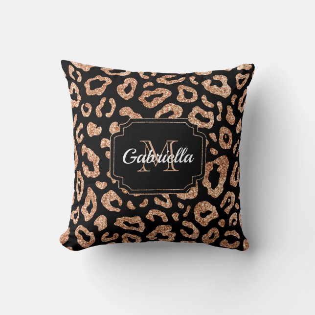 Glitter Leopard Print Cushion (Front)