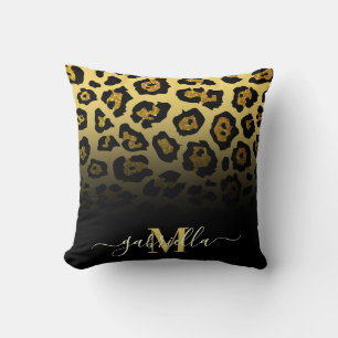 Glitter Leopard Print Cushion
