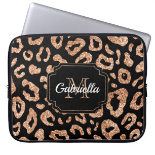 Glitter Leopard Print Laptop Sleeve