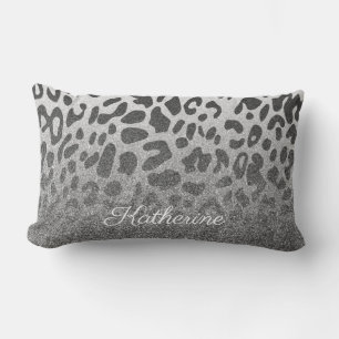 Glitter Leopard Print Lumbar Cushion