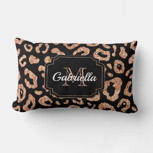 Glitter Leopard Print Lumbar Cushion