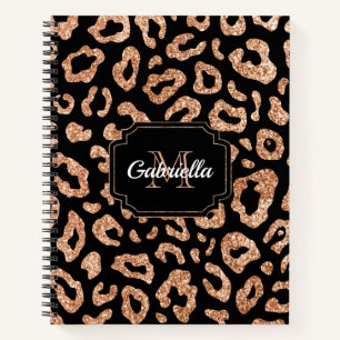 Glitter Leopard Print Notebook