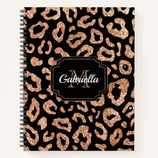 Glitter Leopard Print Notebook