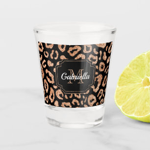 Glitter Leopard Print Shot Glass