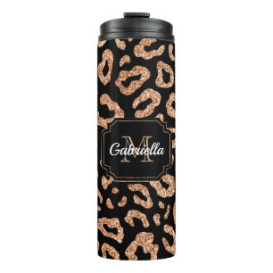 Glitter Leopard Print Thermal Tumbler