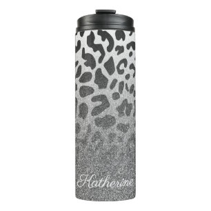 Glitter Leopard Print Thermal Tumbler