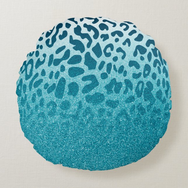 Glitter Leopard Round Cushion (Front)