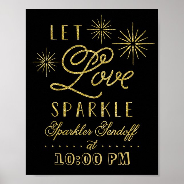 Glitter Let Love Sparkle | Sparkler Send Off Poster (Front)
