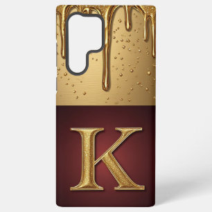 Glitter Letter K Monogram With Dripping Liquid  Samsung Galaxy Case