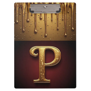 Glitter Letter P Monogram With Dripping Liquid  Clipboard