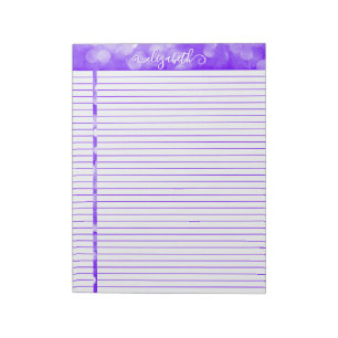 Glitter Lined Notepad in Purple