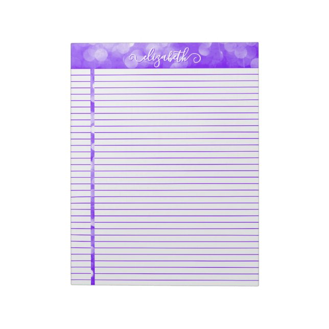 Glitter Lined Notepad in Purple (Rotated)