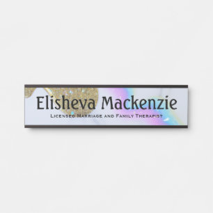 Glitter LMFT Therapist Office Door Sign Name Plate
