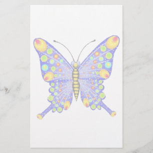 Glitter look butterfly stationery