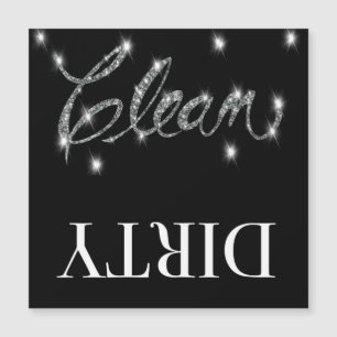 Glitter look Clean dirty dishwasher Magnet