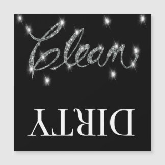 Glitter look Clean dirty dishwasher Magnet