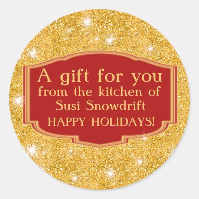 Glitter Look Sparkly Cookie Labels to Customise (Front)