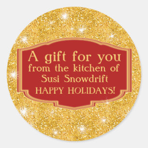 Glitter Look Sparkly Cookie Labels to Customise