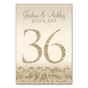 Glitter Look Wedding Table Numbers-Table Card 36