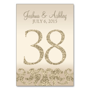 Glitter Look Wedding Table Numbers-Table Card 38