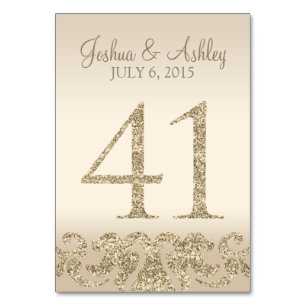 Glitter Look Wedding Table Numbers-Table Card 41