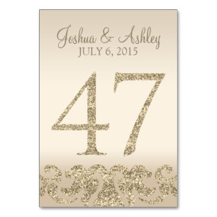 Glitter Look Wedding Table Numbers-Table Card 47