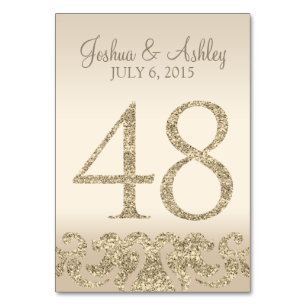 Glitter Look Wedding Table Numbers-Table Card 48