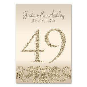 Glitter Look Wedding Table Numbers-Table Card 49