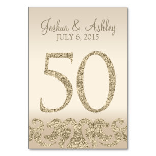 Glitter Look Wedding Table Numbers-Table Card 50