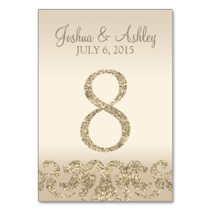 Glitter Look Wedding Table Numbers-Table Card 8