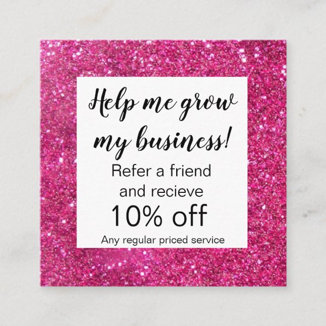 Glitter looking referral card (Front)