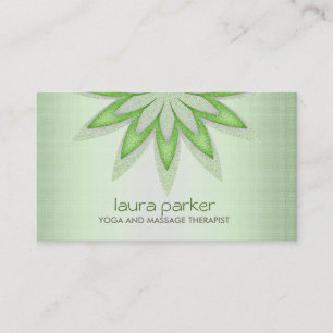 Glitter Lotus Flower Logo Yoga Healing Health Business Card