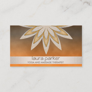 Glitter Lotus Flower Logo Yoga Healing Health Business Card