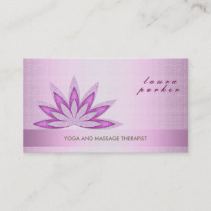 Glitter Lotus Flower Logo Yoga Healing Health Business Card