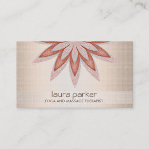 Glitter Lotus Flower Logo Yoga Healing Health Business Card
