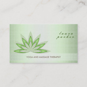 Glitter Lotus Flower Logo Yoga Healing Health Business Card