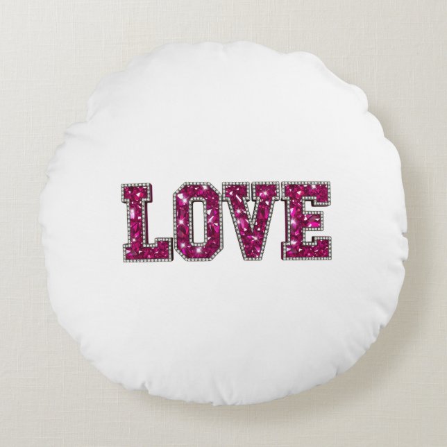 Glitter Love Round Cushion (Front)