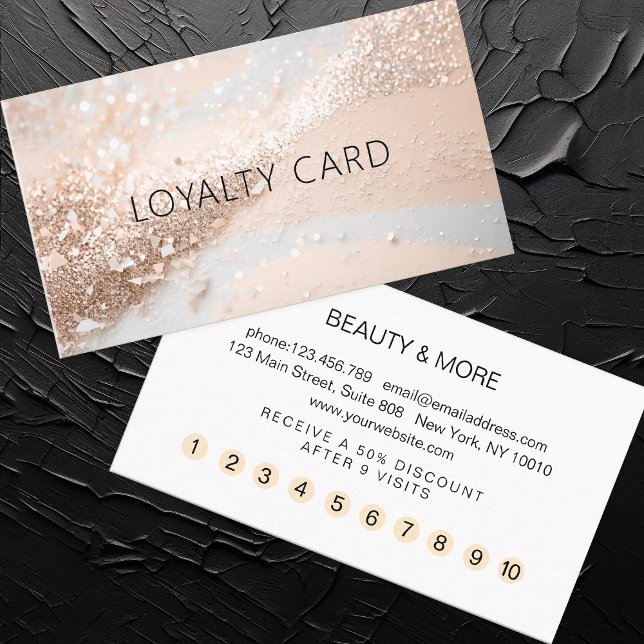 Glitter Loyalty 10 Nails Lashes Beauty Business Card (Creator Uploaded)
